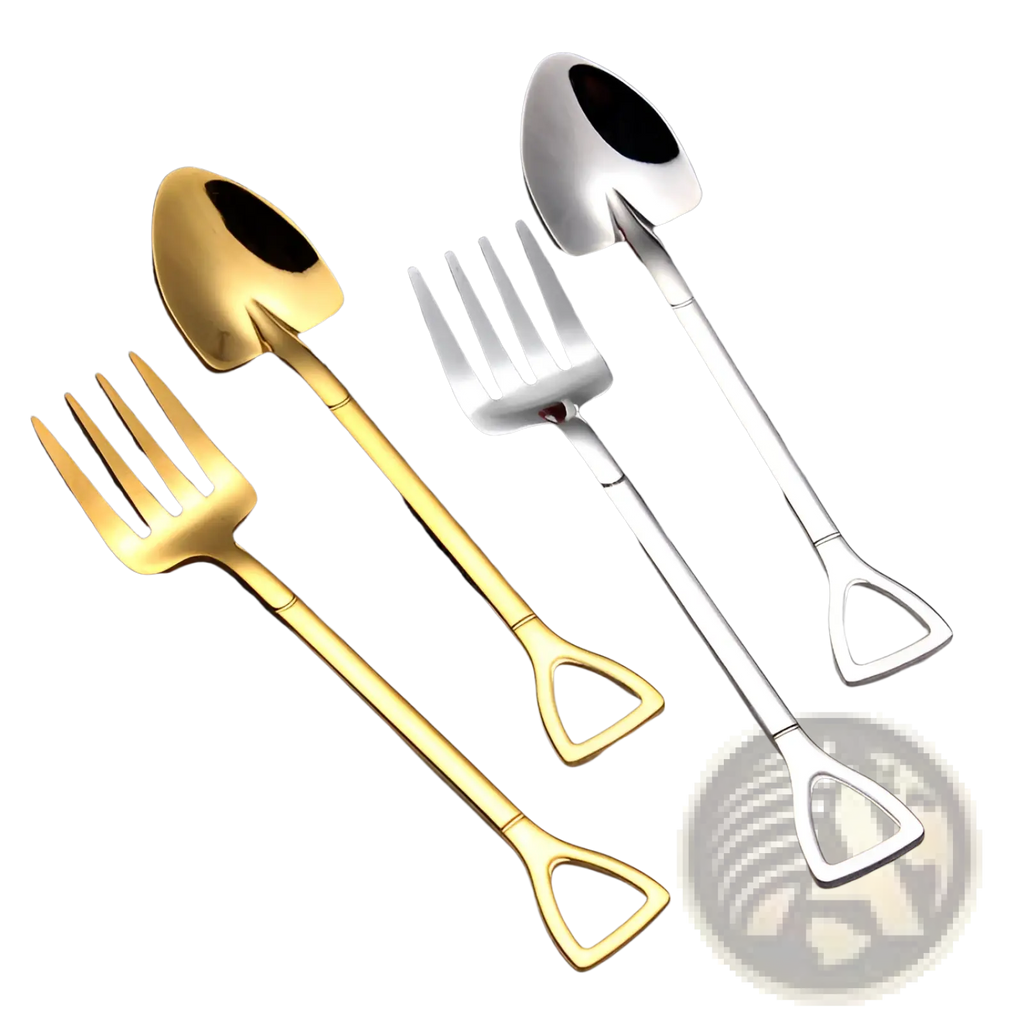 Shovel Spoon Stainless Steel Dessert Fork Set