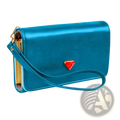 Slim Metallic Pu Leather Wristlet Wallet and Card Holder