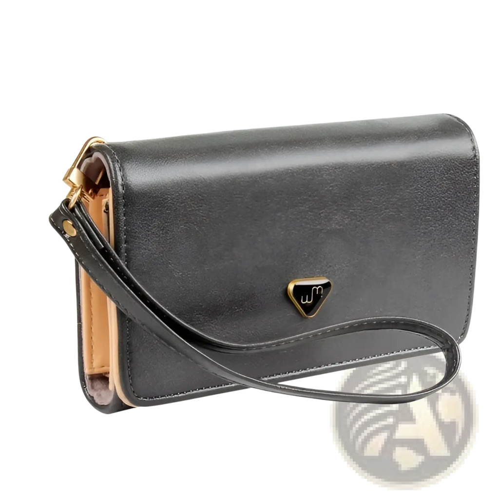 Slim Metallic Pu Leather Wristlet Wallet and Card Holder