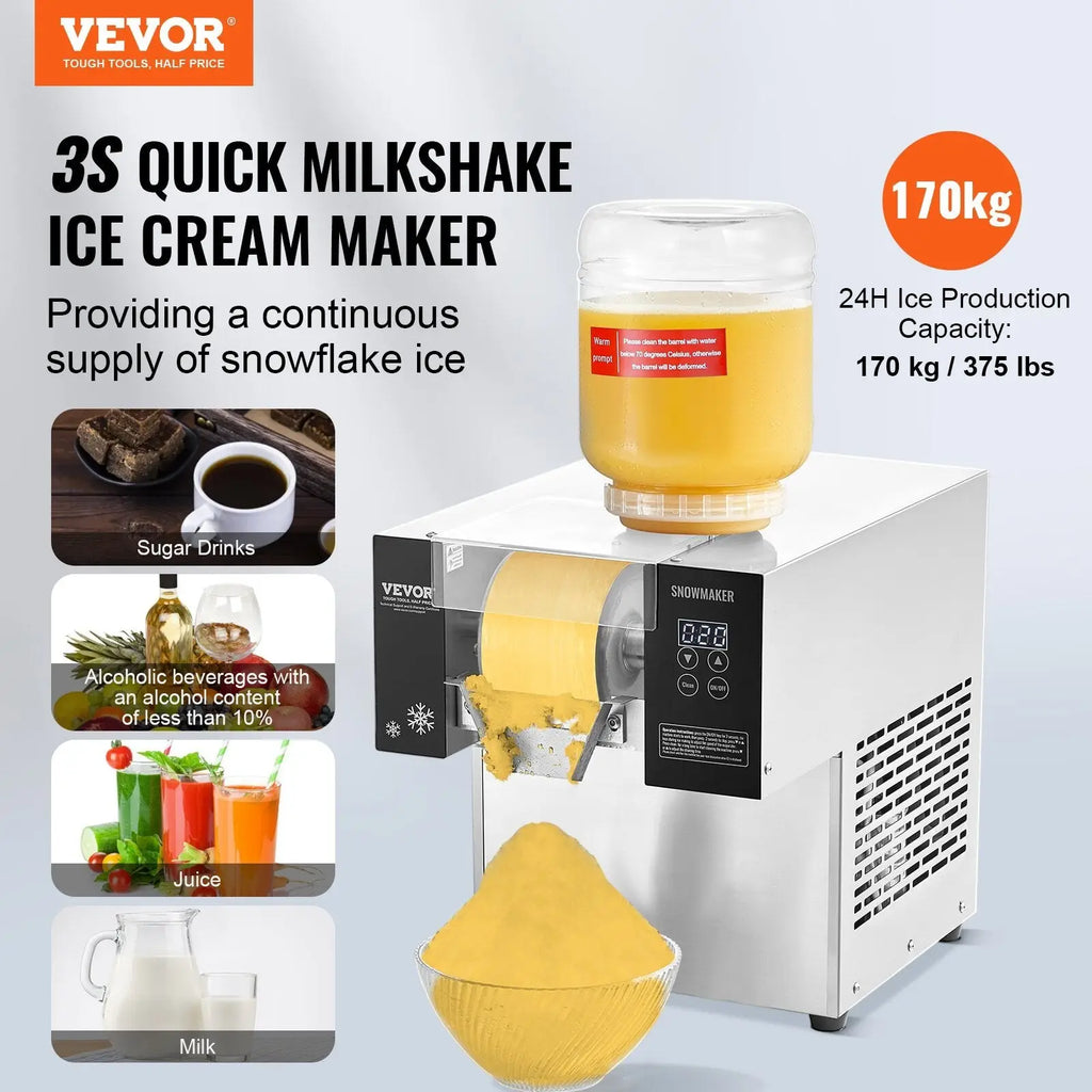 Snowflake Ice Machine 375lbs Stainless Steel Maker