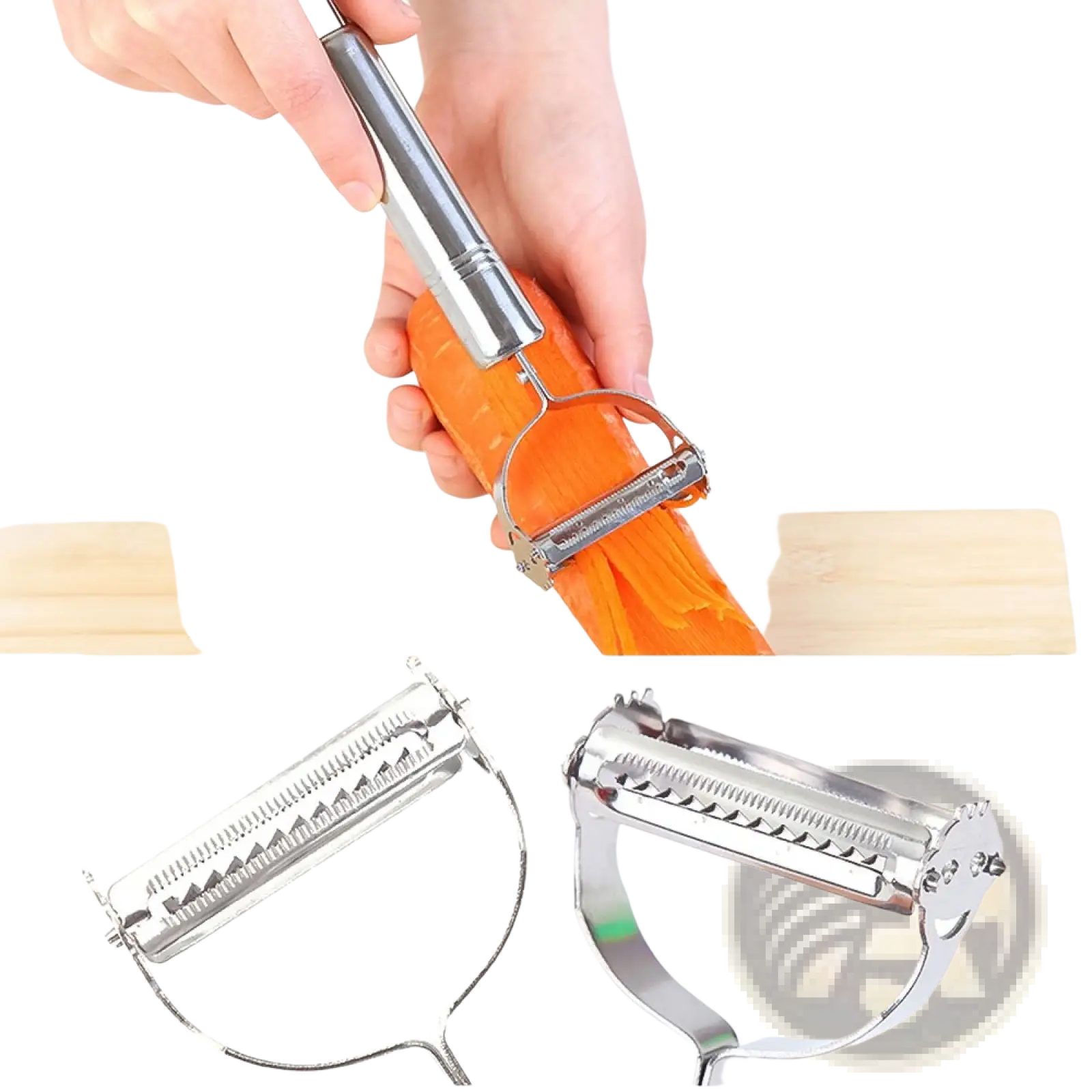 Stainless Steel 2 in 1 Potato Peeler and Julienne Grater
