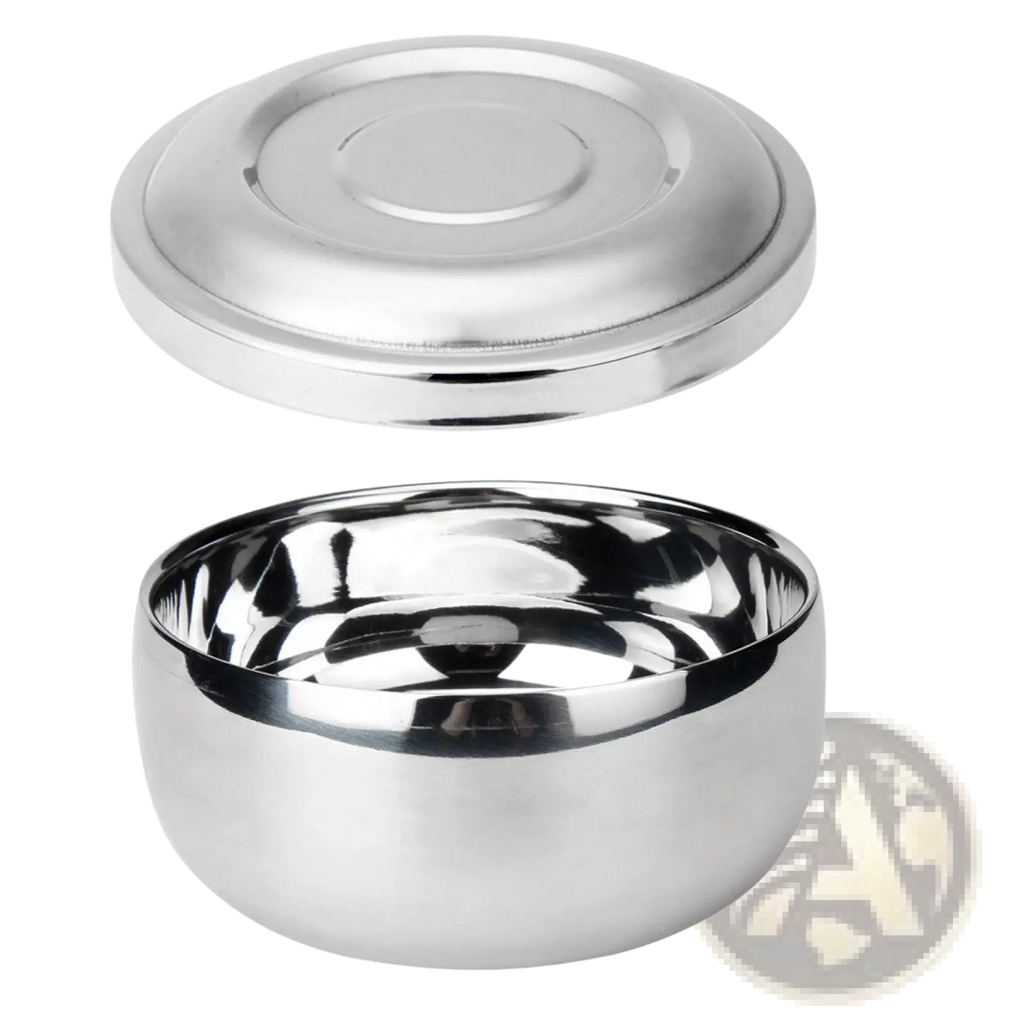 Stainless Steel Shaving Soap Bowl with Lid