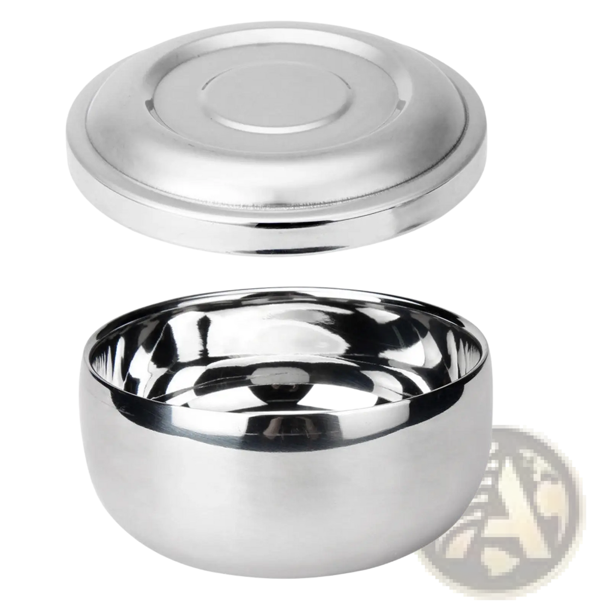 Stainless Steel Shaving Soap Bowl with Lid
