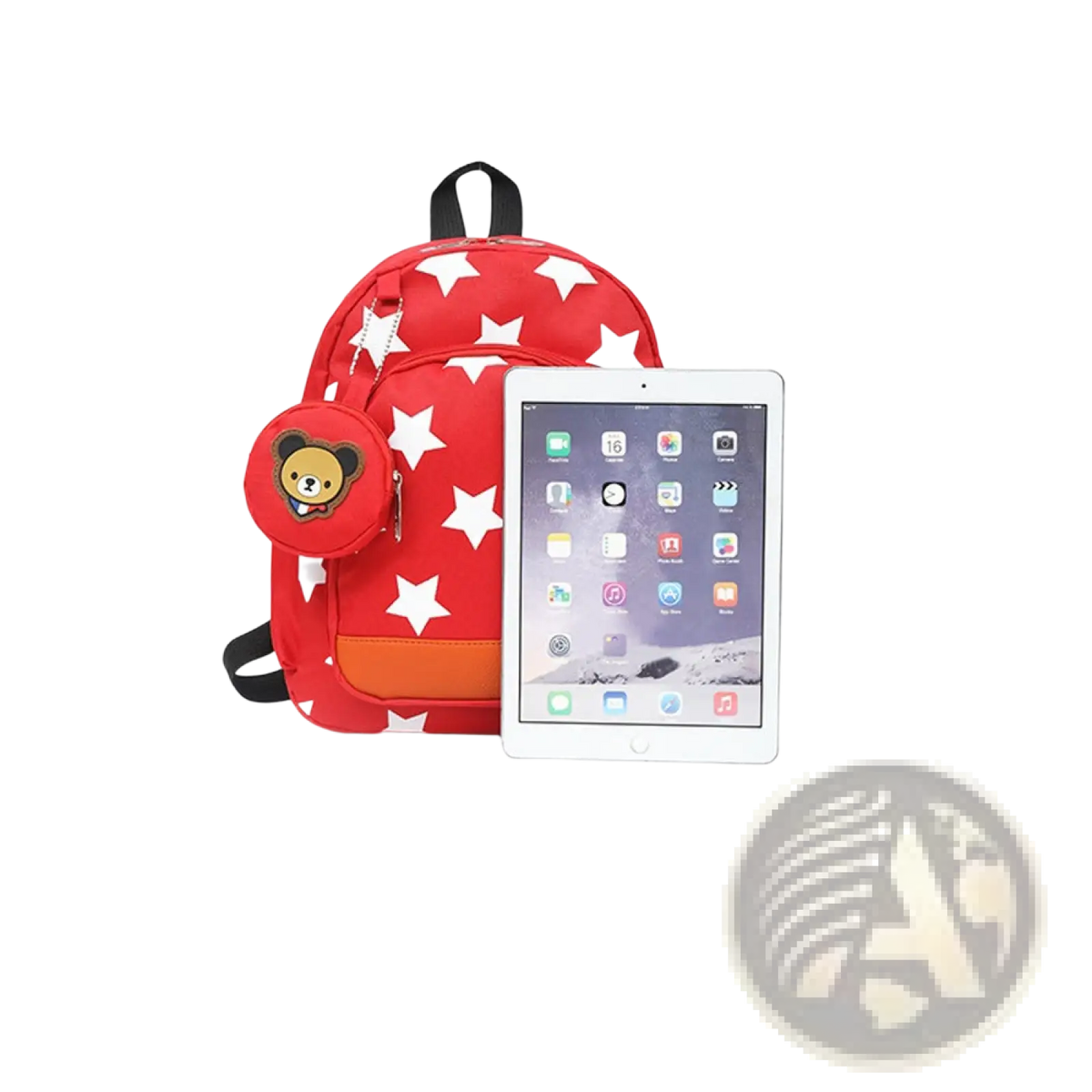 Star Print Soccer Backpack with Bear Coin Purse
