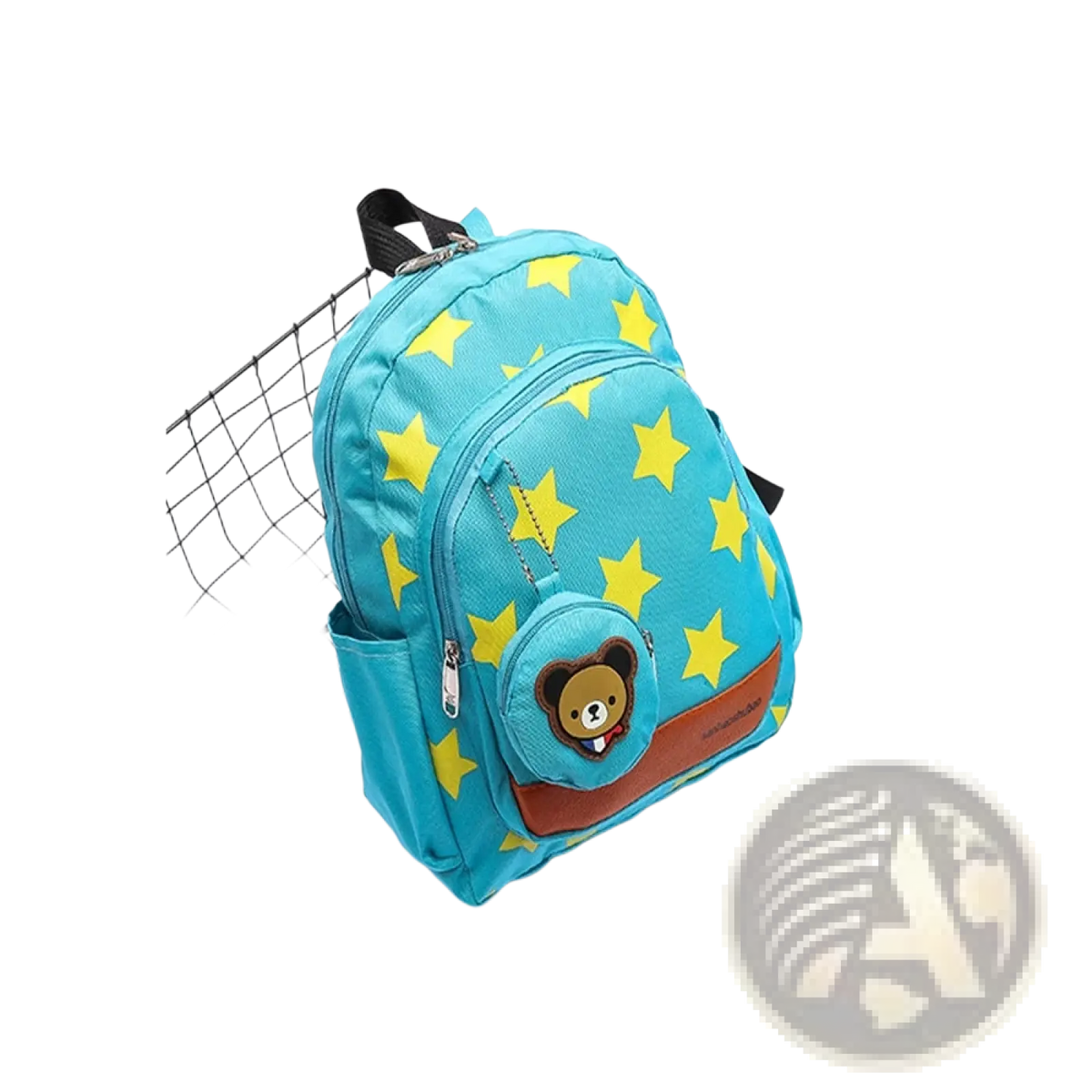 Star Print Soccer Backpack with Bear Coin Purse