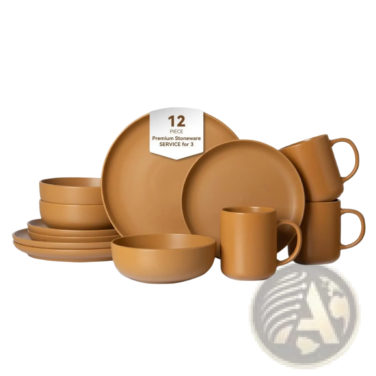 12-Piece Stoneware Dinnerware Sets With Mugs  Microwave & Dishwasher Safe Non-Toxic Dinner Plates Bowls Set  Stackable Matte Glaze Kitchenware For 3