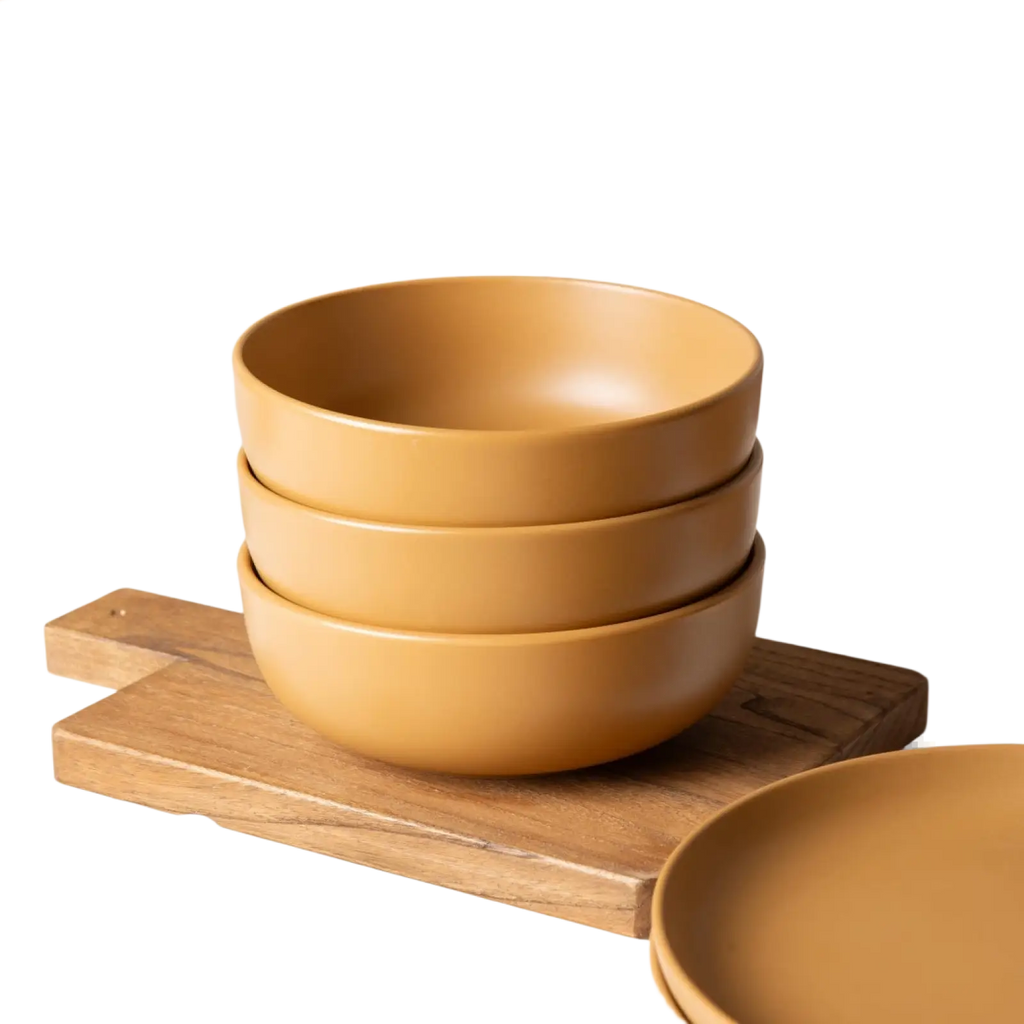 Stoneware Dinnerware Set 12 Piece Matte Glaze for 4