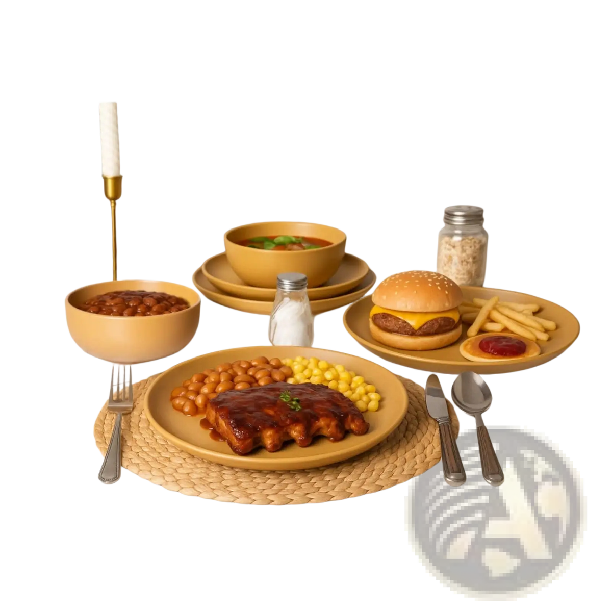 Stoneware Dinnerware Set 12 Piece Matte Glaze for 4
