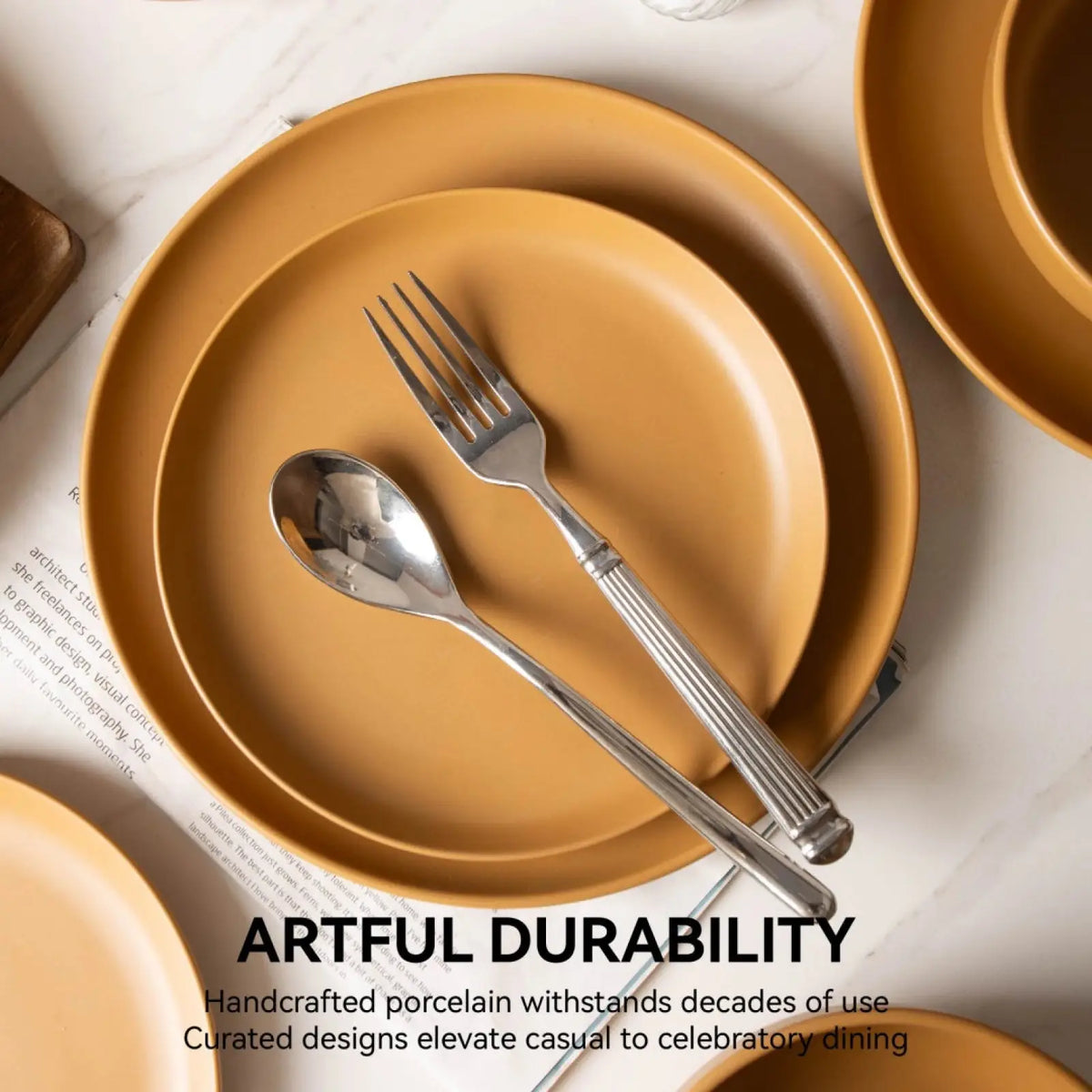 Stoneware Dinnerware Set 12 Piece Matte Glaze for 4