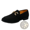 Suede Buckle Loafers for Men in Black and Khaki