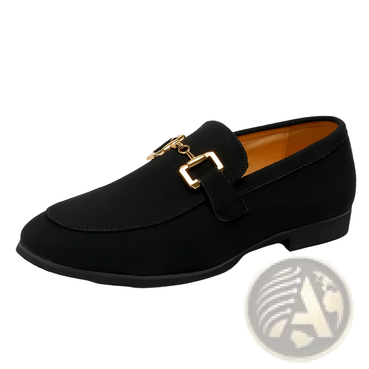 Suede Buckle Loafers for Men in Black and Khaki