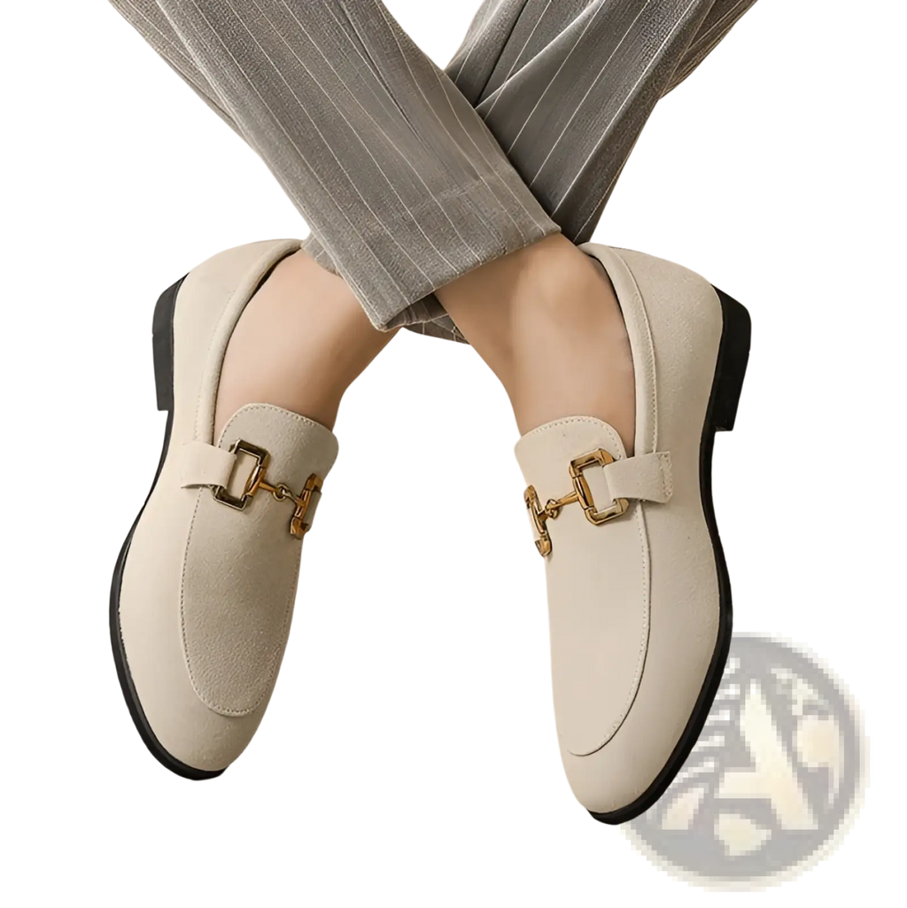 Suede Buckle Loafers for Men in Black and Khaki