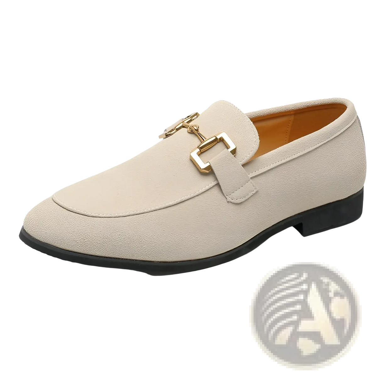 Suede Buckle Loafers for Men in Black and Khaki