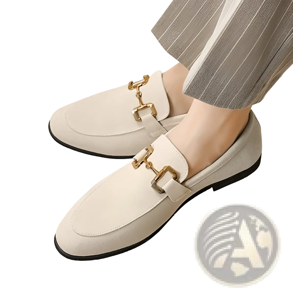 Suede Buckle Loafers for Men in Black and Khaki