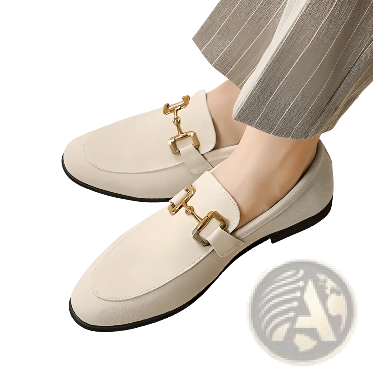 Suede Buckle Loafers for Men in Black and Khaki