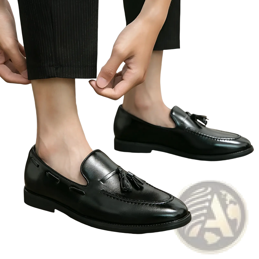 Tassel Loafers Polished Leather Slip on Shoes
