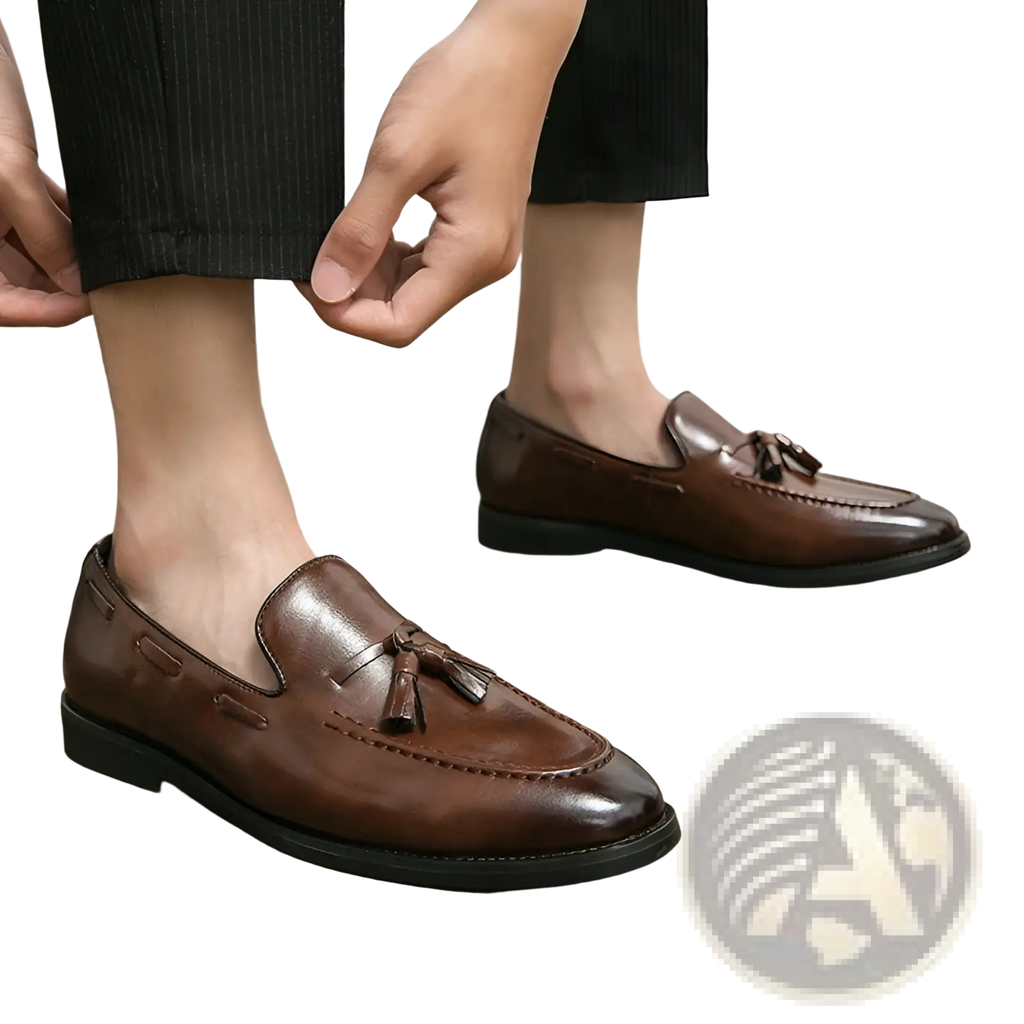 Tassel Loafers Polished Leather Slip on Shoes