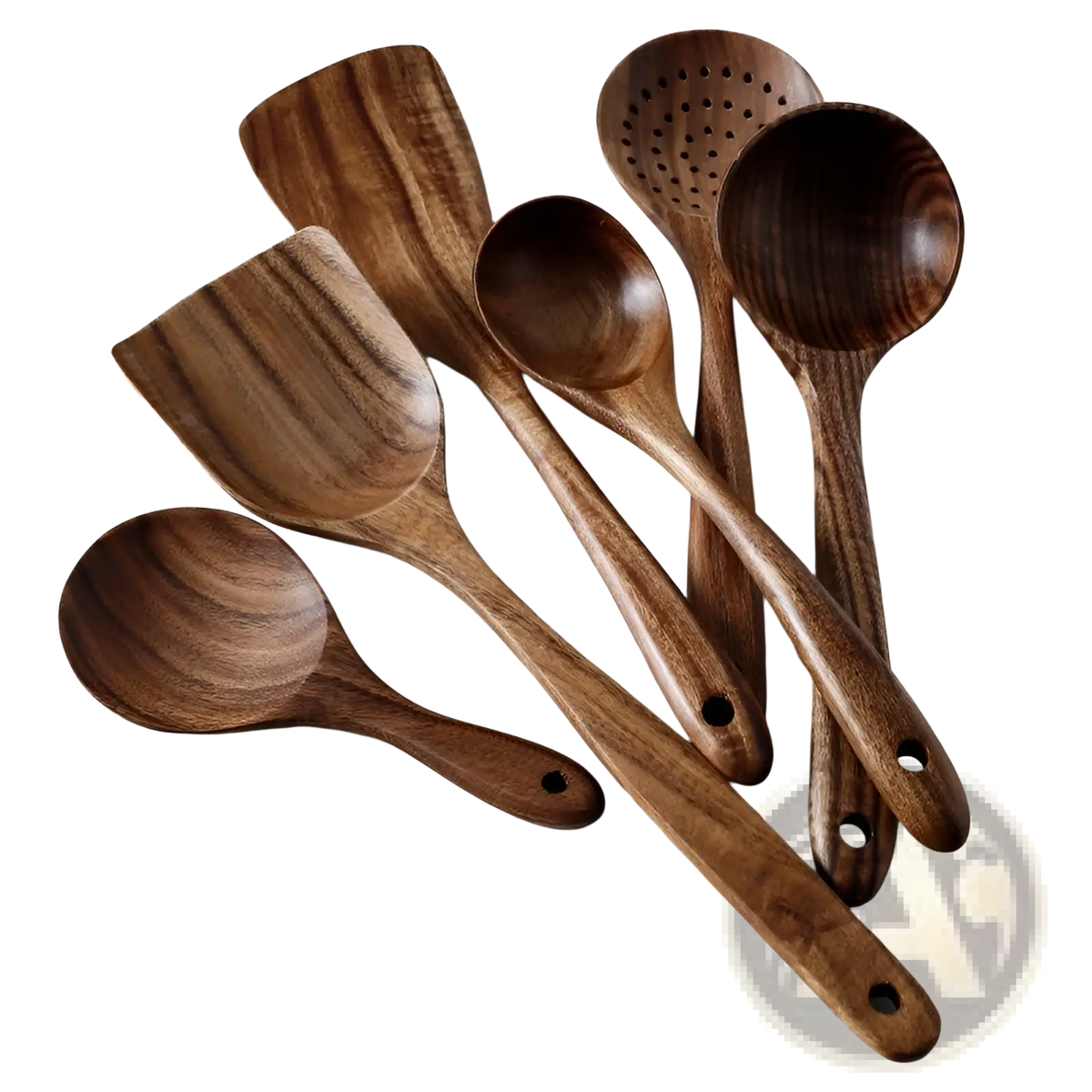 Teak Wood Cooking Utensil Set 4 Piece Kitchen Tools