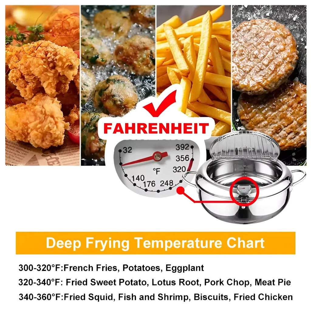 Tempura Deep Fryer 304 Stainless Steel Pot 4.2l