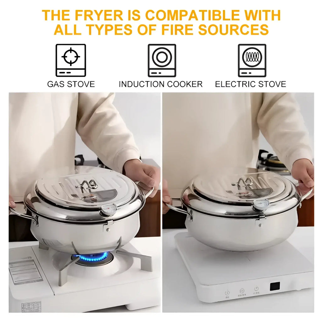 Tempura Deep Fryer 304 Stainless Steel Pot 4.2l