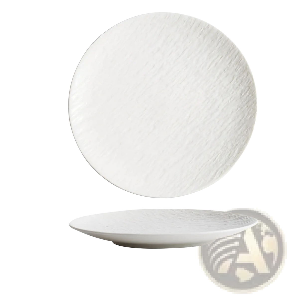 Textured Ceramic Round Plate Nordic Rock Pattern