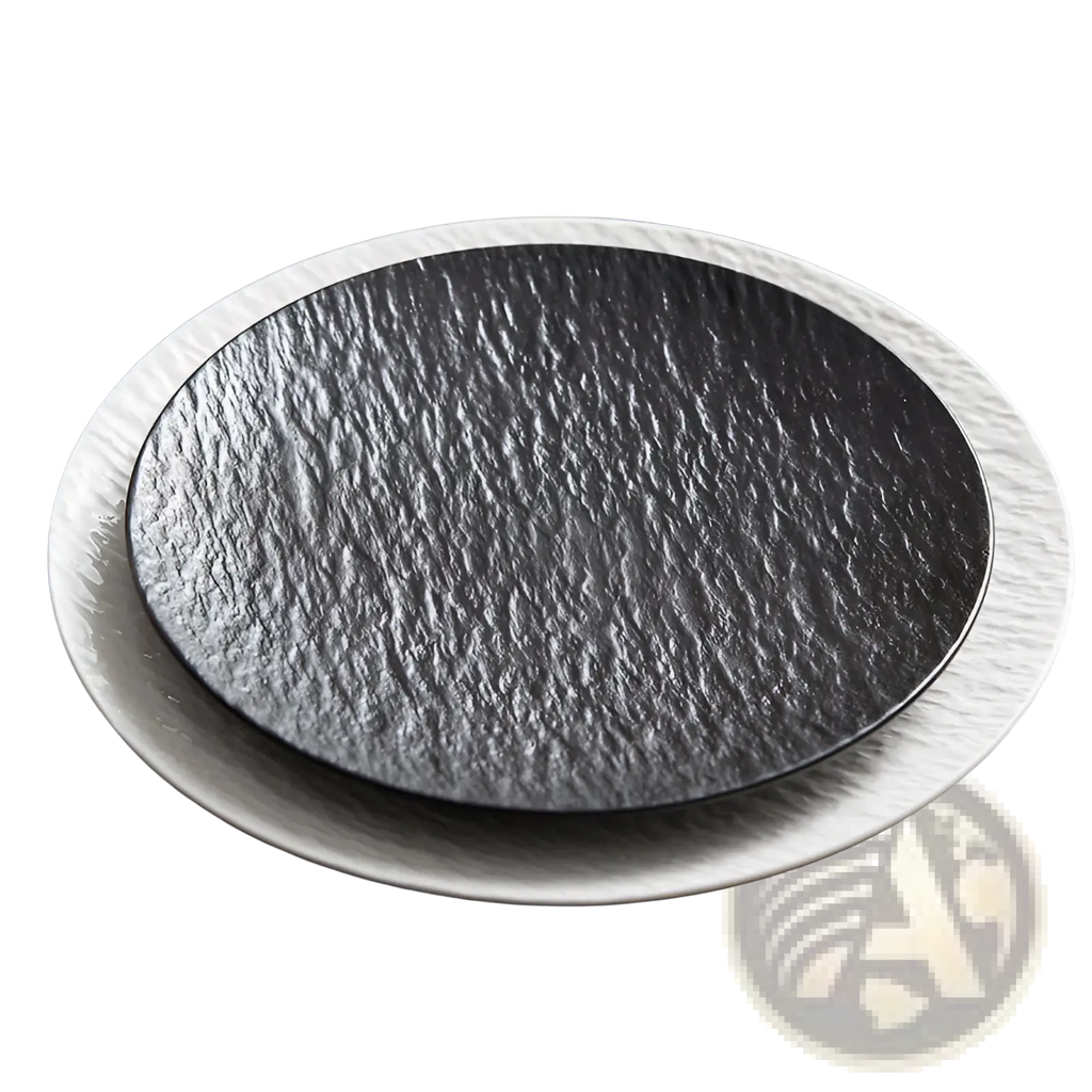 Textured Ceramic Round Plate Nordic Rock Pattern