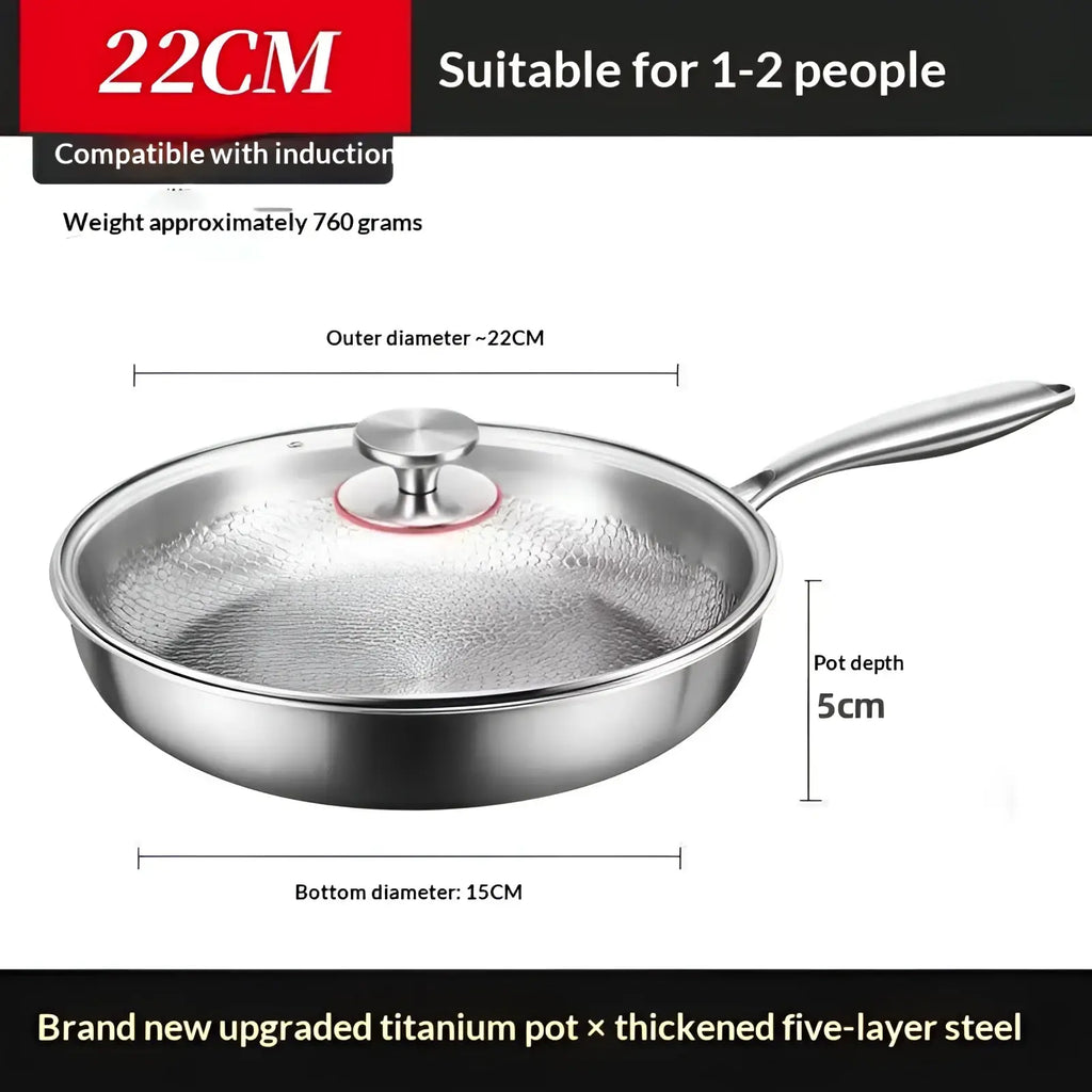 Titanium Hammered Non-stick Frying Pan with Lid