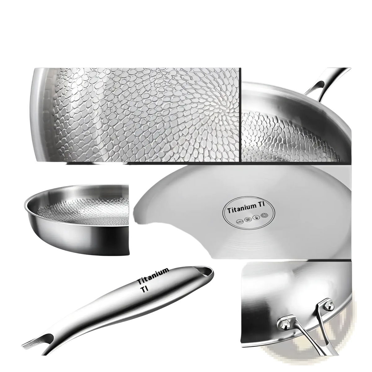 Titanium Hammered Non-stick Frying Pan with Lid