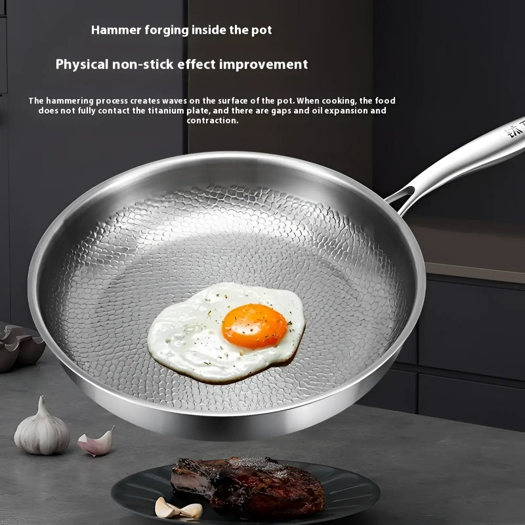 Titanium Hammered Non-stick Frying Pan with Lid