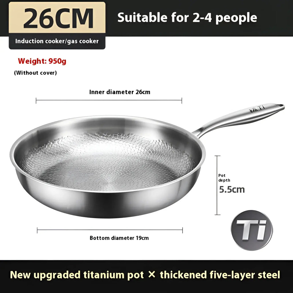 Titanium Hammered Non-stick Frying Pan with Lid
