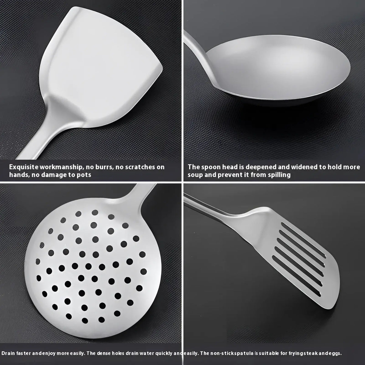 Titanium Wok Spatula and Kitchen Utensil Set