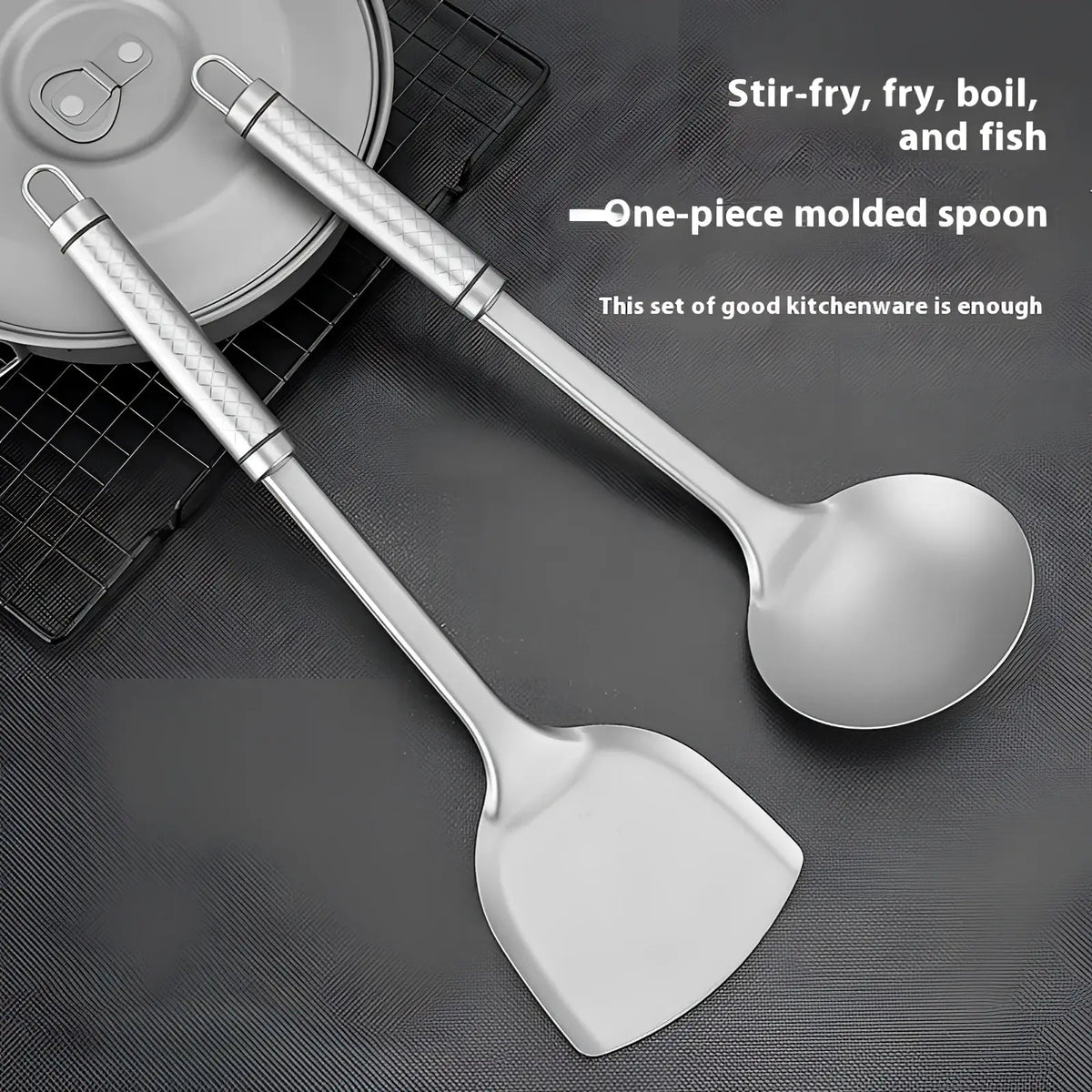 Titanium Wok Spatula and Kitchen Utensil Set