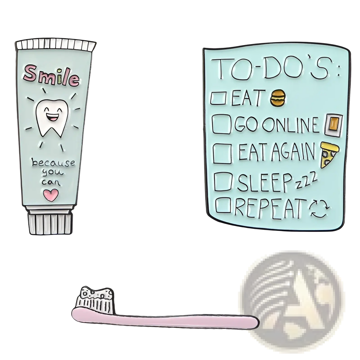 Toothpaste Smile Enamel Pin Cartoon Tooth Brooch