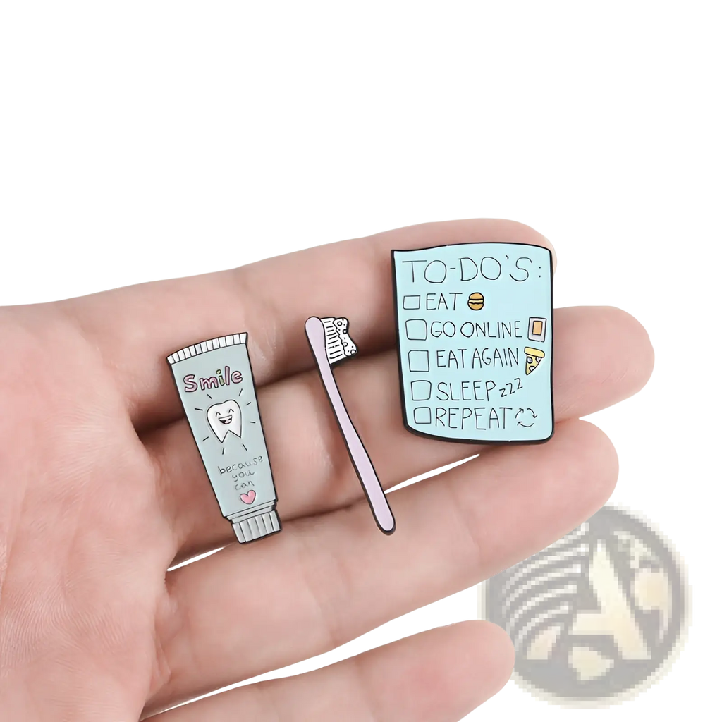 Toothpaste Smile Enamel Pin Cartoon Tooth Brooch