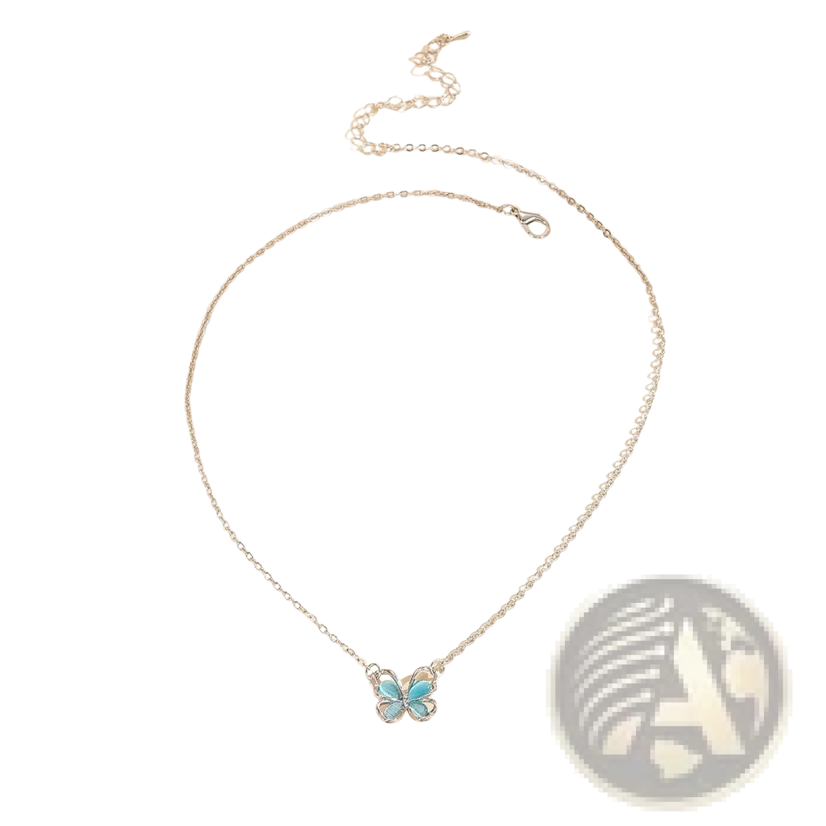 Translucent Butterfly Gemstone Pendant Necklace
