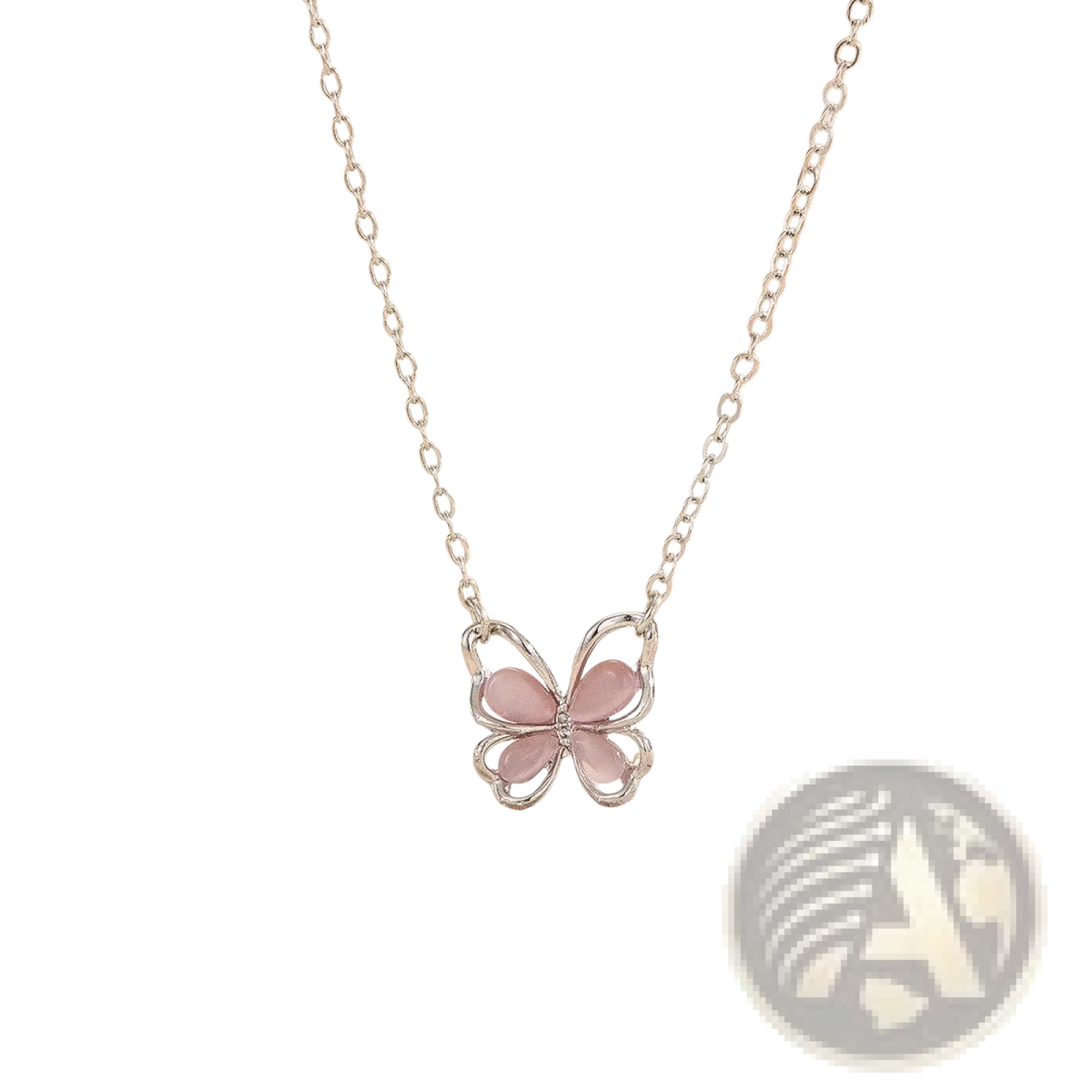 Translucent Butterfly Gemstone Pendant Necklace