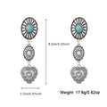 Turquoise Heart and Sunburst Silver Jewelry Set