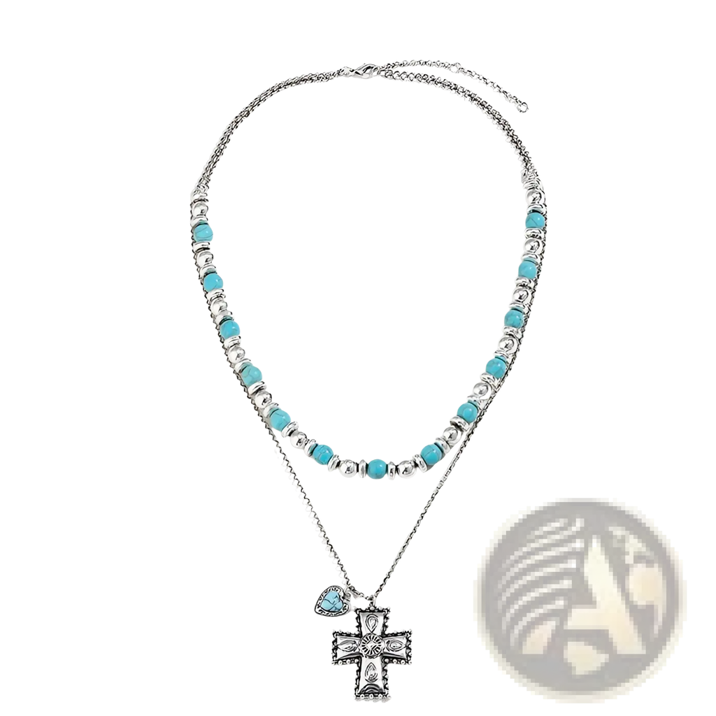 Turquoise Heart and Sunburst Silver Jewelry Set