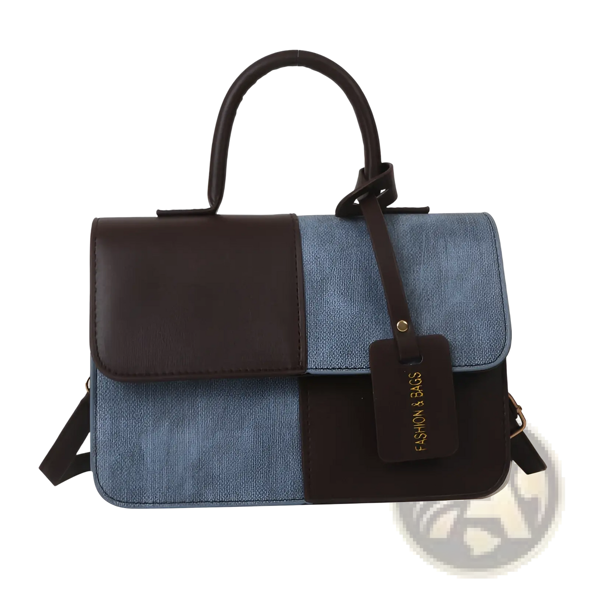 Two Tone Denim Patchwork Crossbody Bag