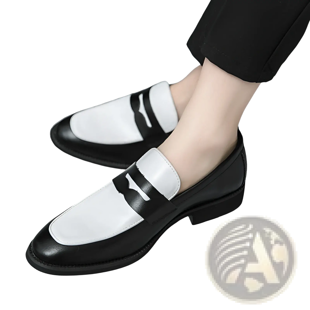 Two-tone Leather Loafers Casual Slip-on Shoes