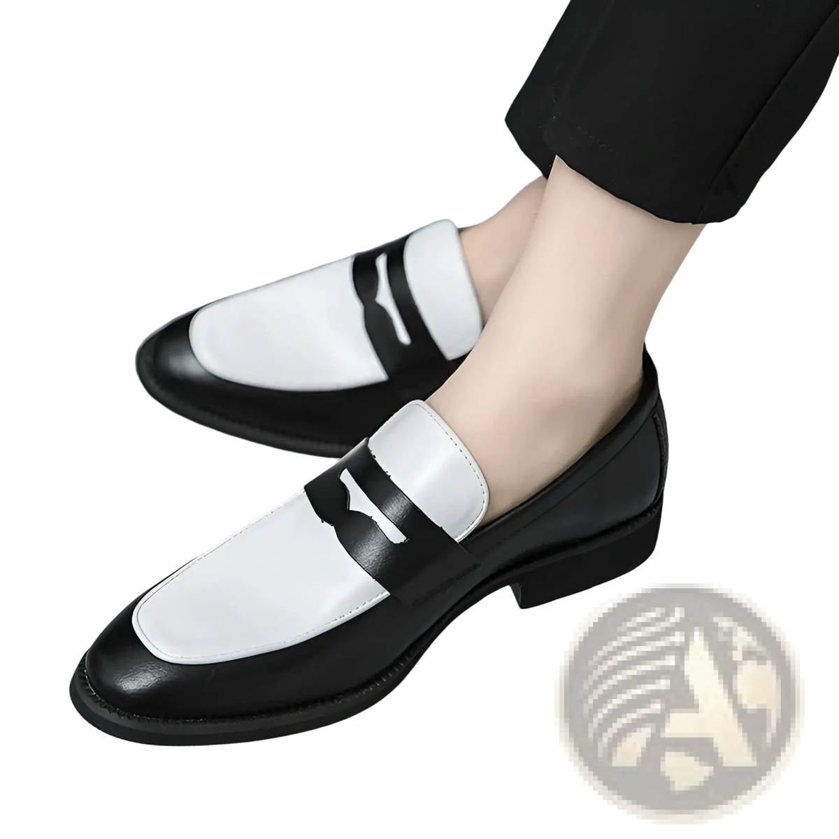 Two-tone Leather Loafers Casual Slip-on Shoes