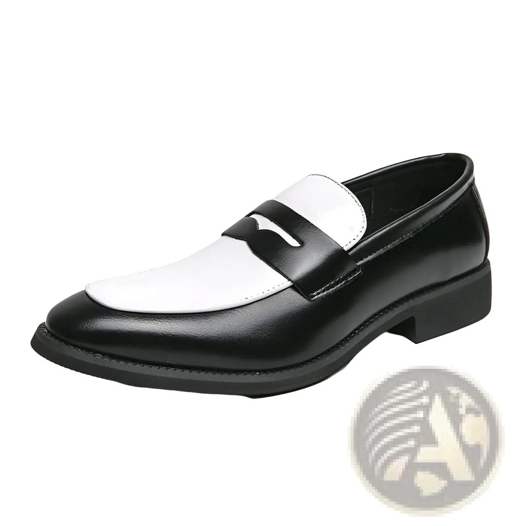 Two-tone Leather Loafers Casual Slip-on Shoes