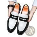 Two-tone Leather Loafers Casual Slip-on Shoes