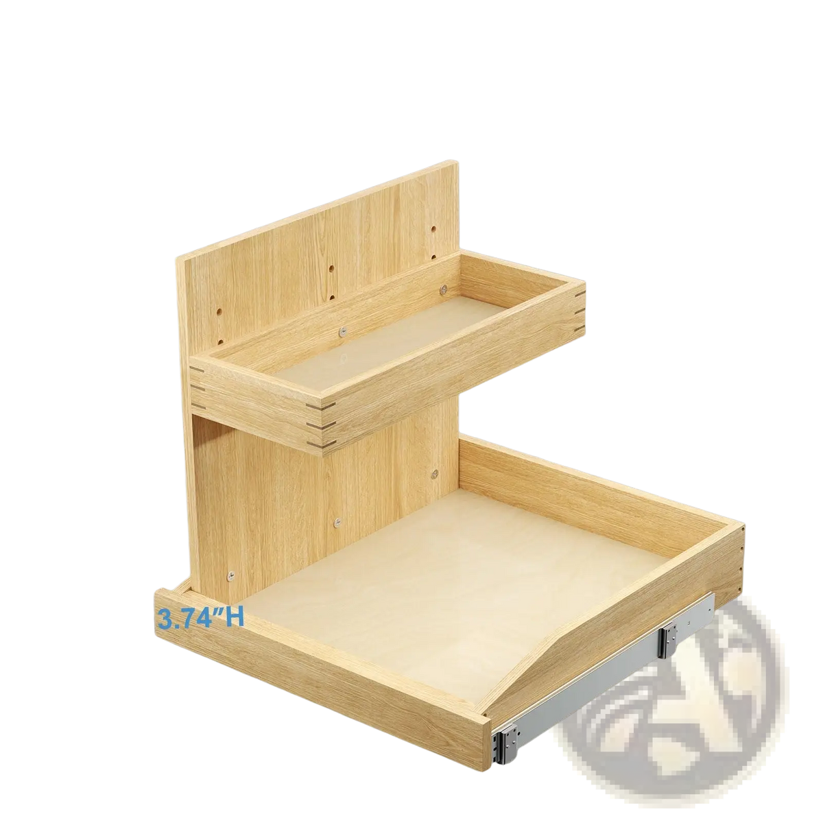 Under Sink Organizer 2 Tier Wood Pull out Drawer 19.5w