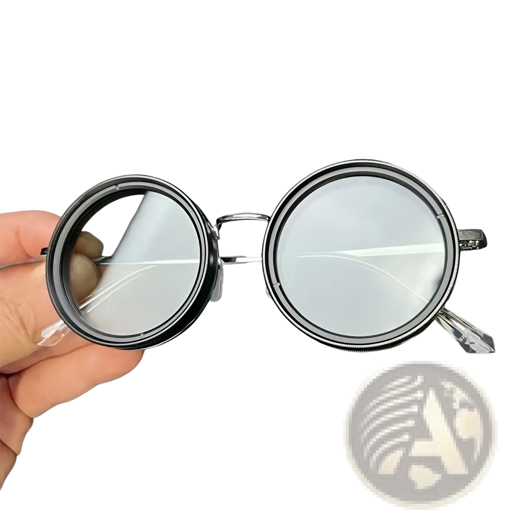 Unisex Round Uv Resistant Sunglasses with Metallic Frames