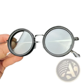 Unisex Round Uv Resistant Sunglasses with Metallic Frames
