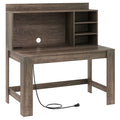 Modern Computer Desk with Hutch and Storage Shelves