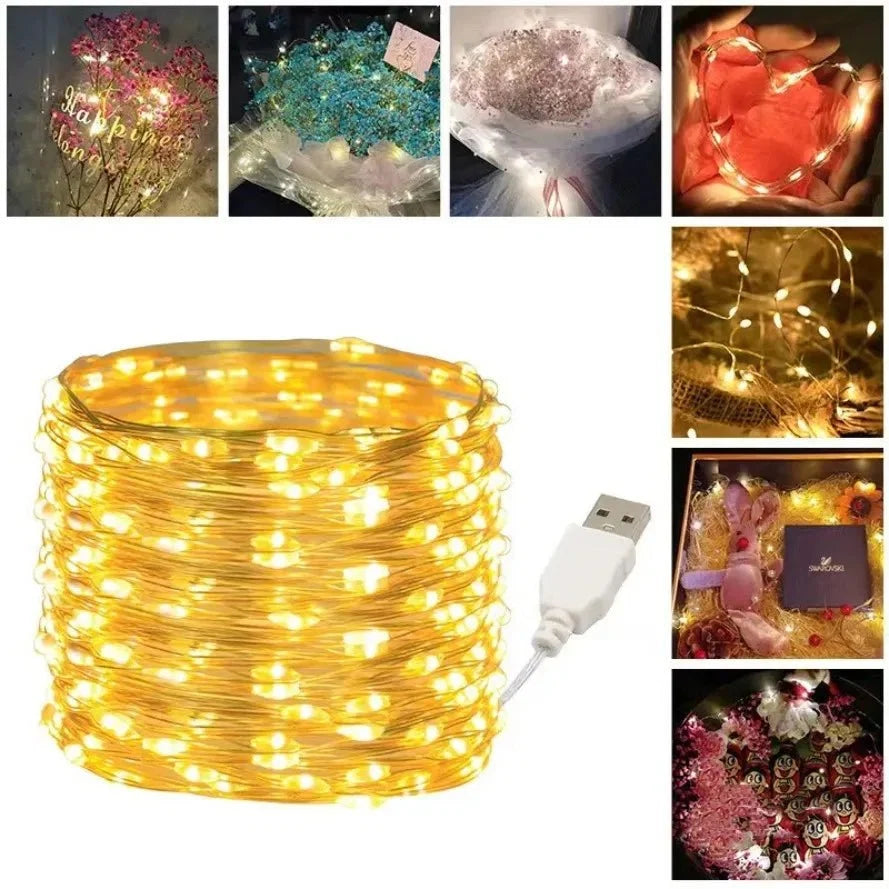 USB LED String Lights | Waterproof Copper Wire Fairy Garland