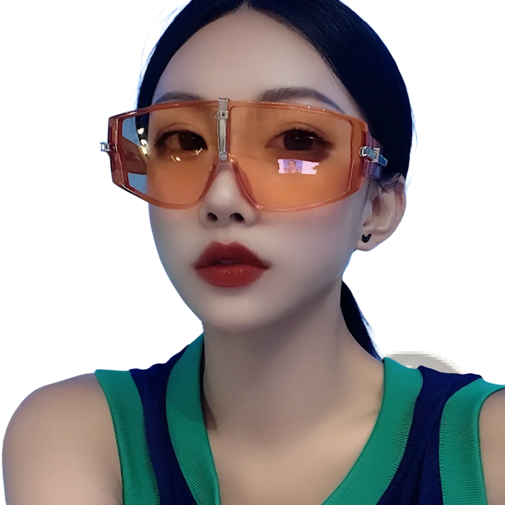 Vintage Shield Uv400 Futuristic Oversized Sunglasses