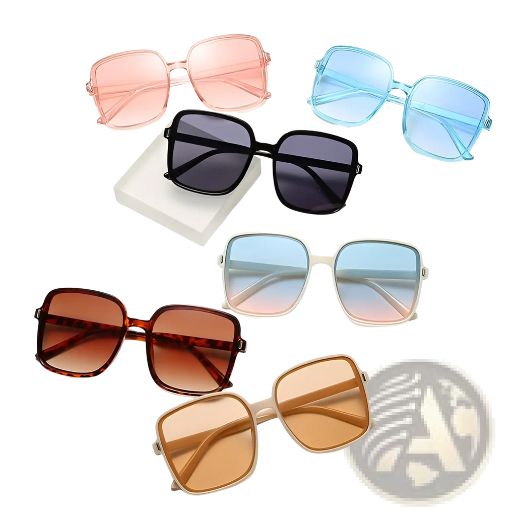 Vintage Square Gradient Uv Protection Fashion Sunglasses